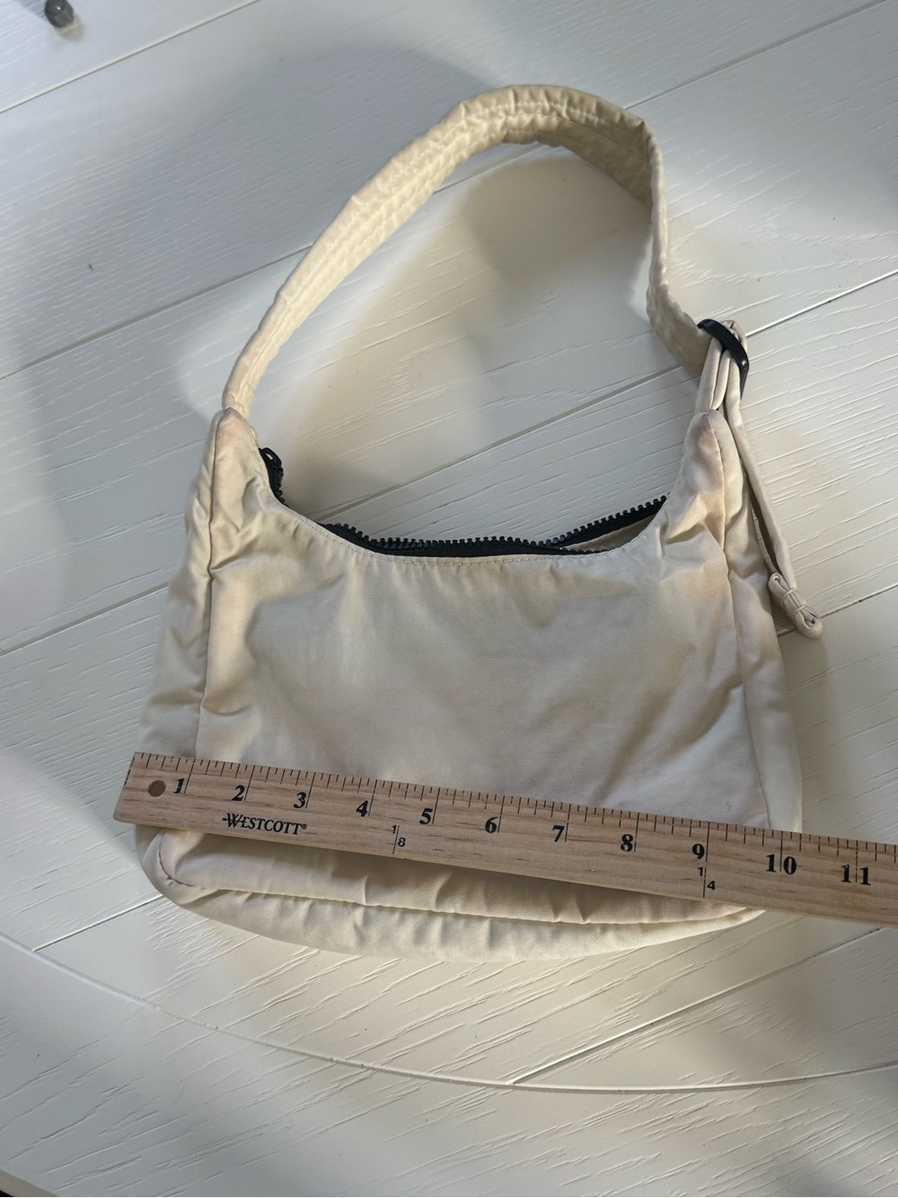 BAGGU Mini Nylon Shoulder Bag Ivory - Picture 8 of 11